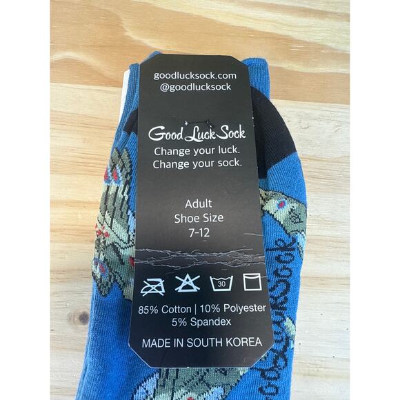 New Good Luck Sock Adult Crew Socks WWII Airplane Design Mens Gift - Picture 3 of 8